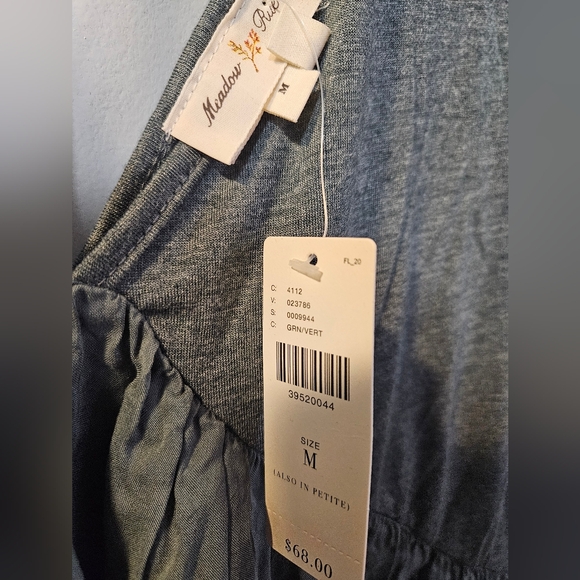 Anthropologie Meadow Rue V-neck blouse, Size M, light olive green/grayish - Picture 4 of 5